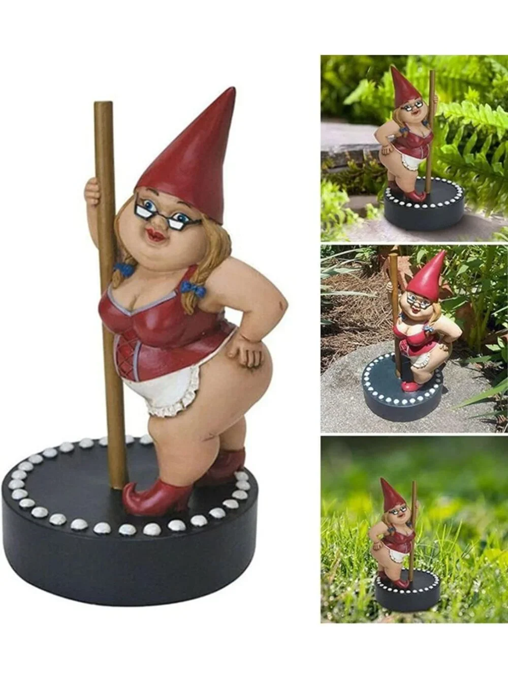 Funny Dancing Gnome Statue - Creative Indoor/Outdoor Garden Decor, Yard Art